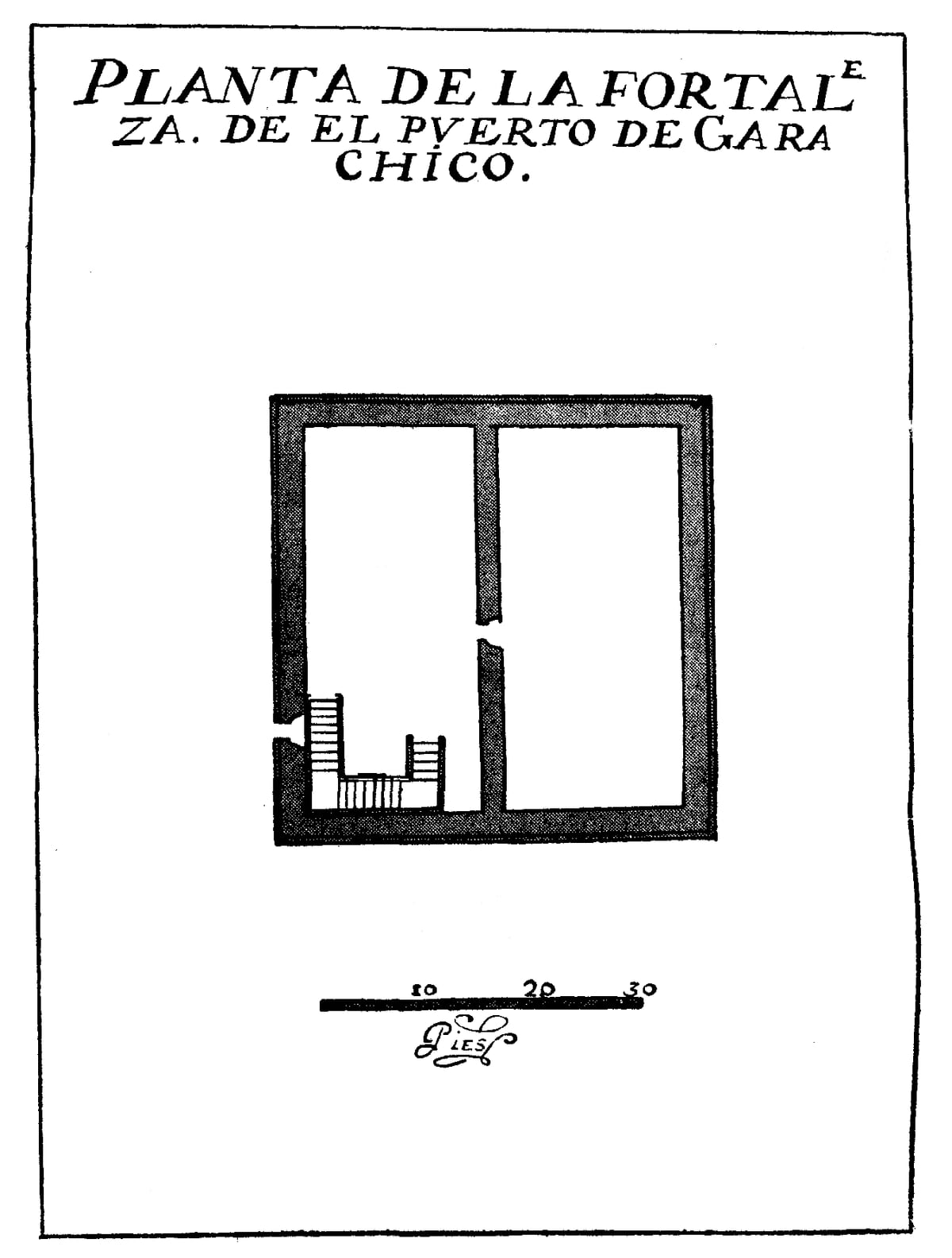 Plano de la fortaleza del puerto de Garachico, 1686