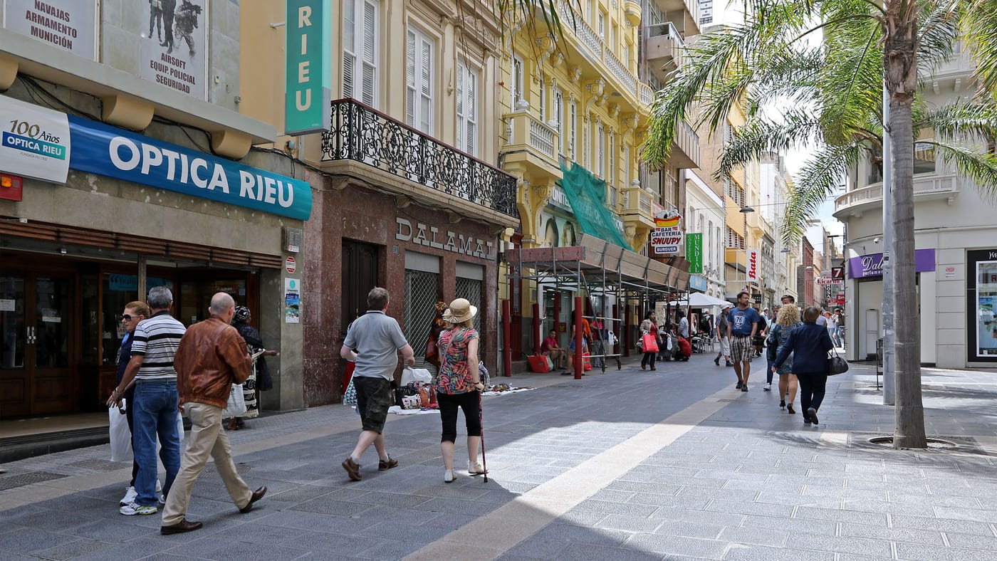 Vista de la Calle del Castillo, eje peatonal y comercial de Santa Cruz de Tenerife