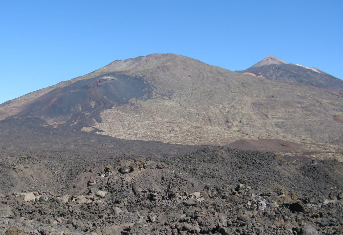Coladas de lava de Pico Viejo en el Parque Nacional del Teide, Tenerife.