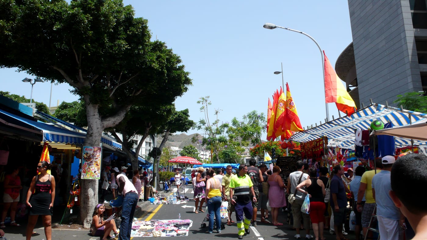 El Rastro, mercadillo dominical de Santa Cruz de Tenerife.