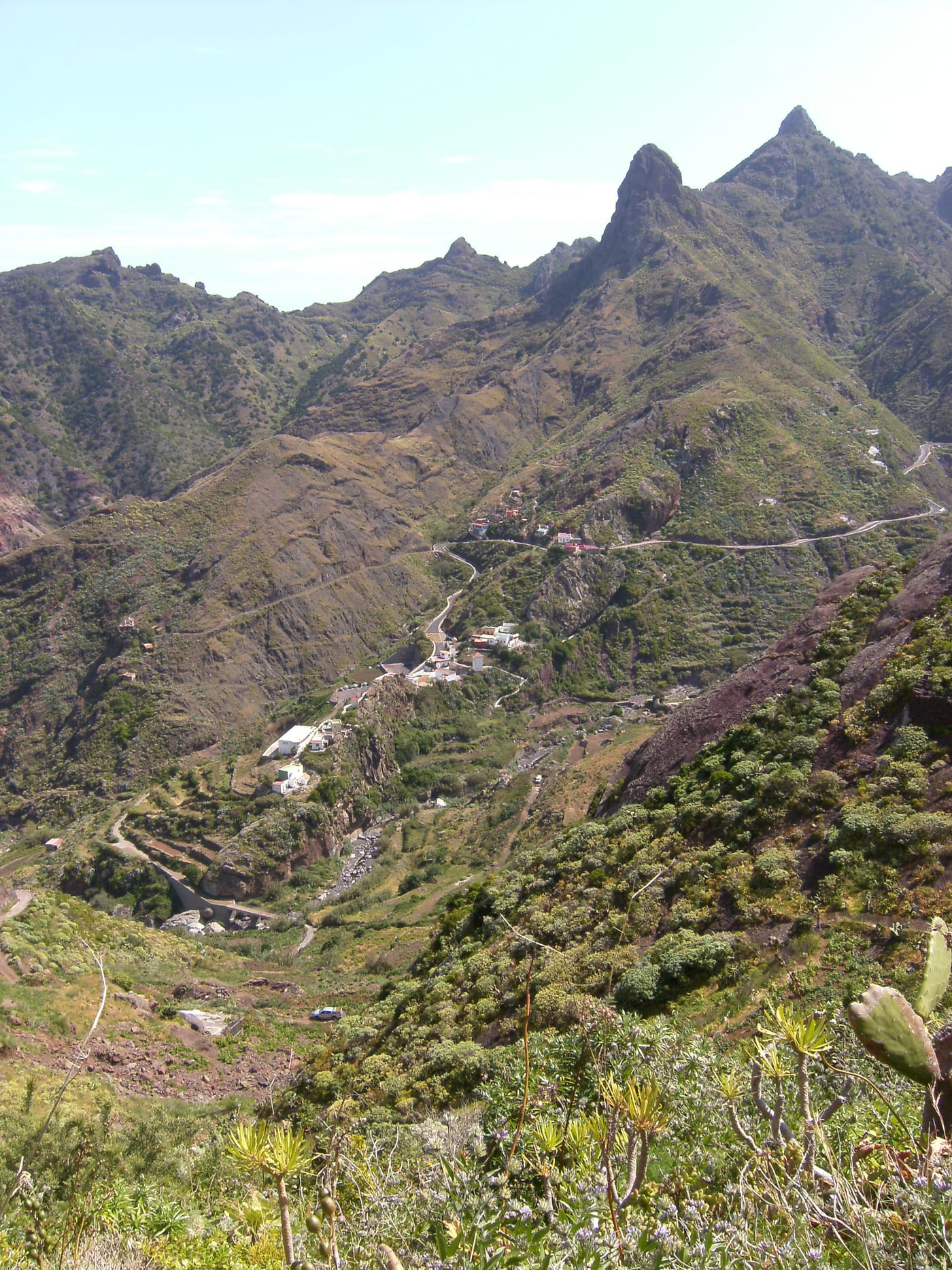 Vista del caserío de Afur, en el macizo de Anaga (Santa Cruz de Tenerife).